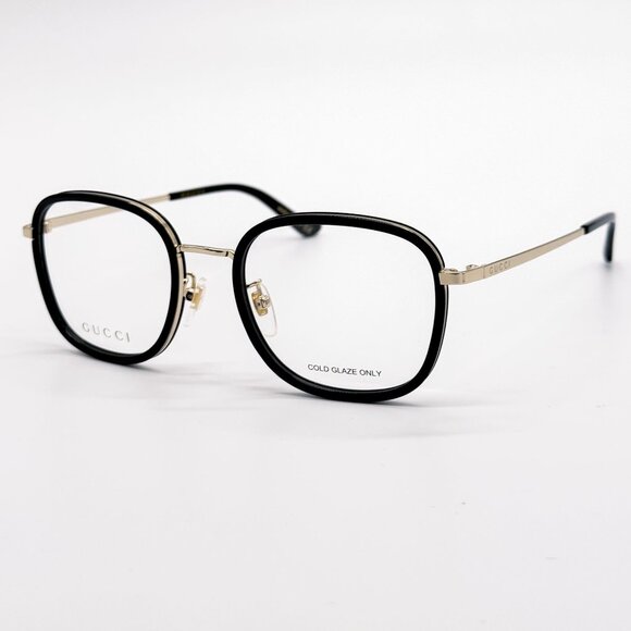 NEW GG0955OA 001 GUCCI BLACK GOLD ROUND UNISEX EYEGLASSES GUCCI - Picture 7 of 12
